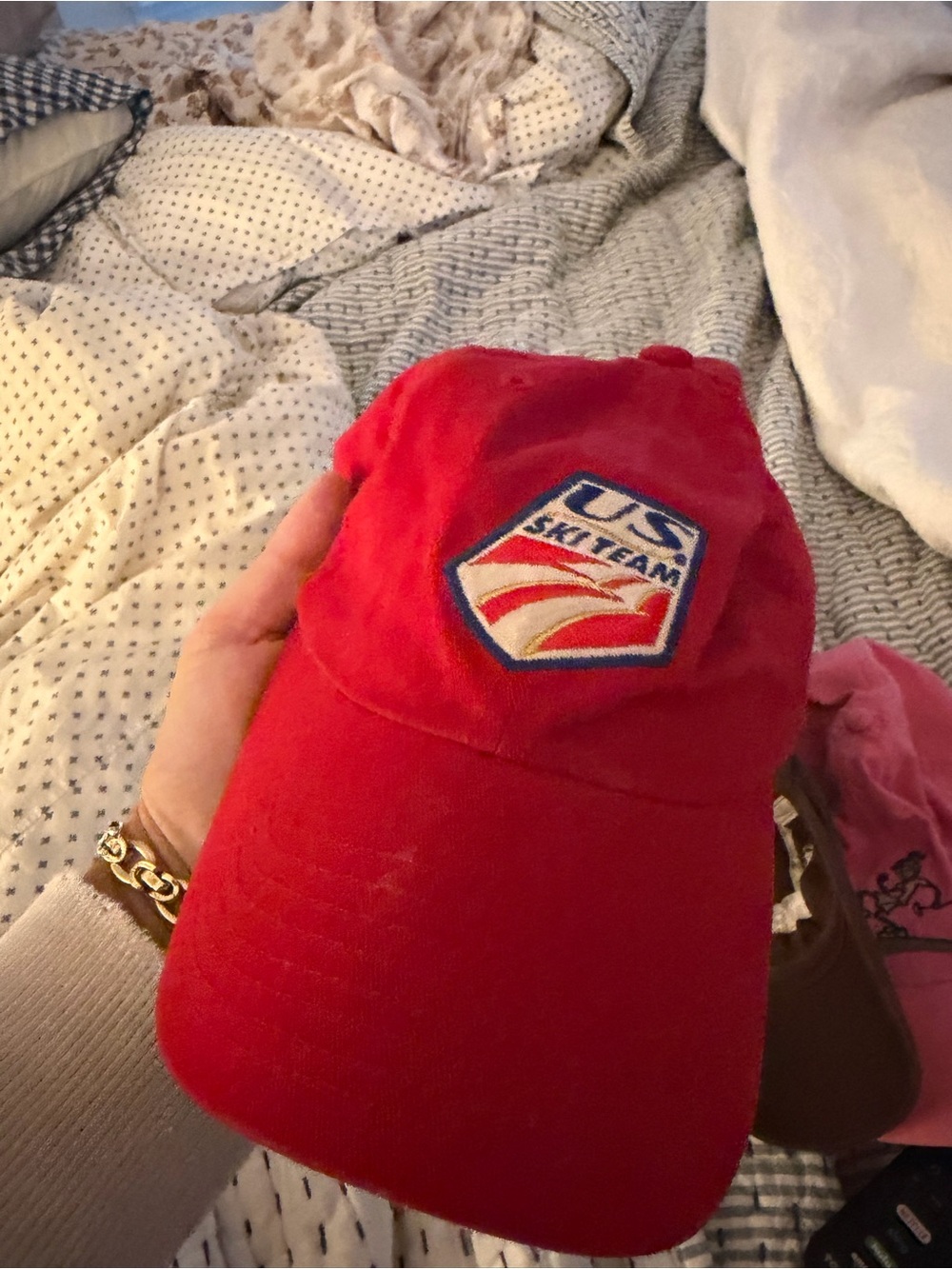 US Ski Team Red Baseball Cap
